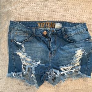 Denim short shorts
